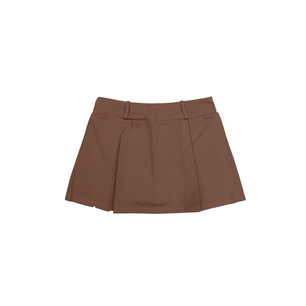 Halara Tan Pleated Skort Mini‎ Skirt with Built-in Shorts Large NWT